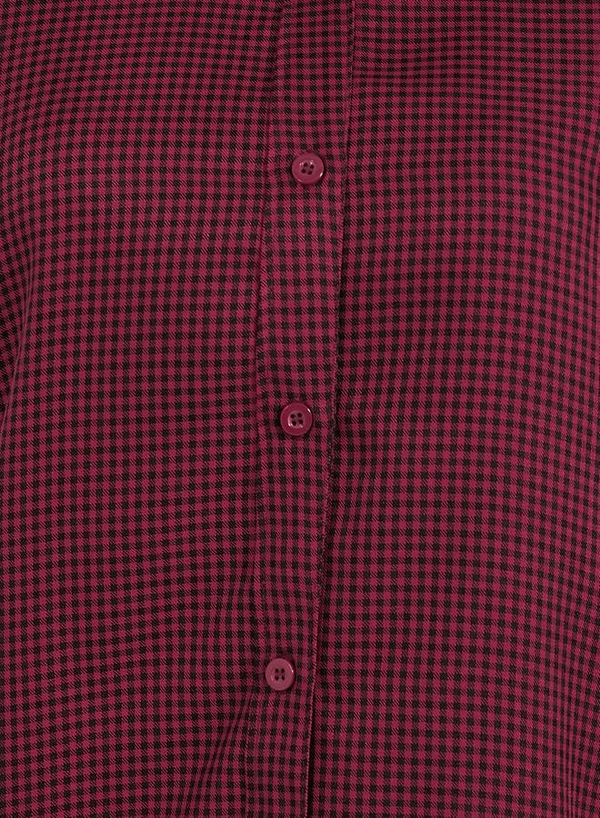 Styli Check Oversized Shirt with Button Placket