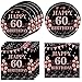 KHAIVI 40Pcs 60th Birthday Decorations for Women Vintage Black Rose Gold 1966 60 Years Old Birthday Supplies Include 60th Birthday Plates and Napkins Set 7Dessert Plates and Napkins for Gifts Women - Image 3