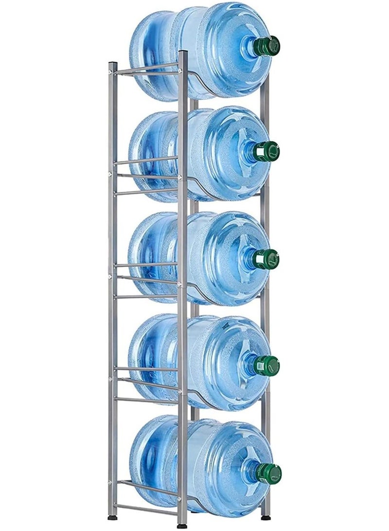 DubaiGallery حامل مبرد مياه مكون من 5 طبقات وحامل زجاجات مياه سعة 5 جالون ومنظم موزع قوي قابل للفصل للاستخدام في المنزل والمطبخ والمكتب وتوفير المساحة - Image 3