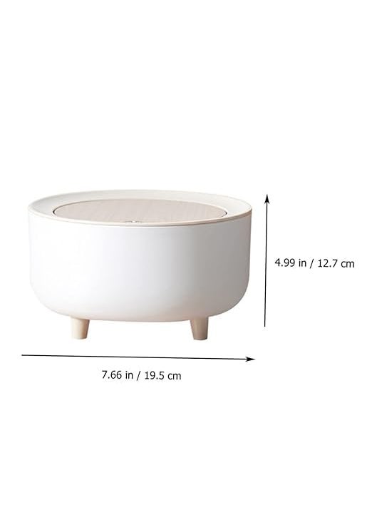 BLURISM BLURISM Pushbutton Mini Desktop Dustbin with lid Small Trash Bin Desktop Waste Bins Trumpet Desktops Mini Creative Covered Kitchen Living Room Trash Can Rolling Cover Type Desktop  - Image 3