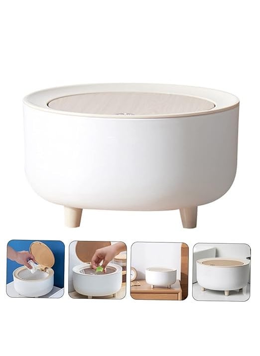 BLURISM BLURISM Pushbutton Mini Desktop Dustbin with lid Small Trash Bin Desktop Waste Bins Trumpet Desktops Mini Creative Covered Kitchen Living Room Trash Can Rolling Cover Type Desktop  - Image 5