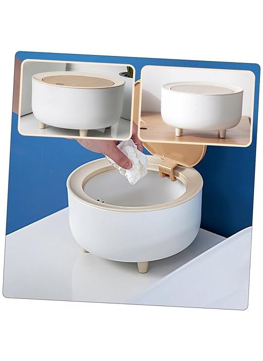BLURISM BLURISM Pushbutton Mini Desktop Dustbin with lid Small Trash Bin Desktop Waste Bins Trumpet Desktops Mini Creative Covered Kitchen Living Room Trash Can Rolling Cover Type Desktop  - Image 4
