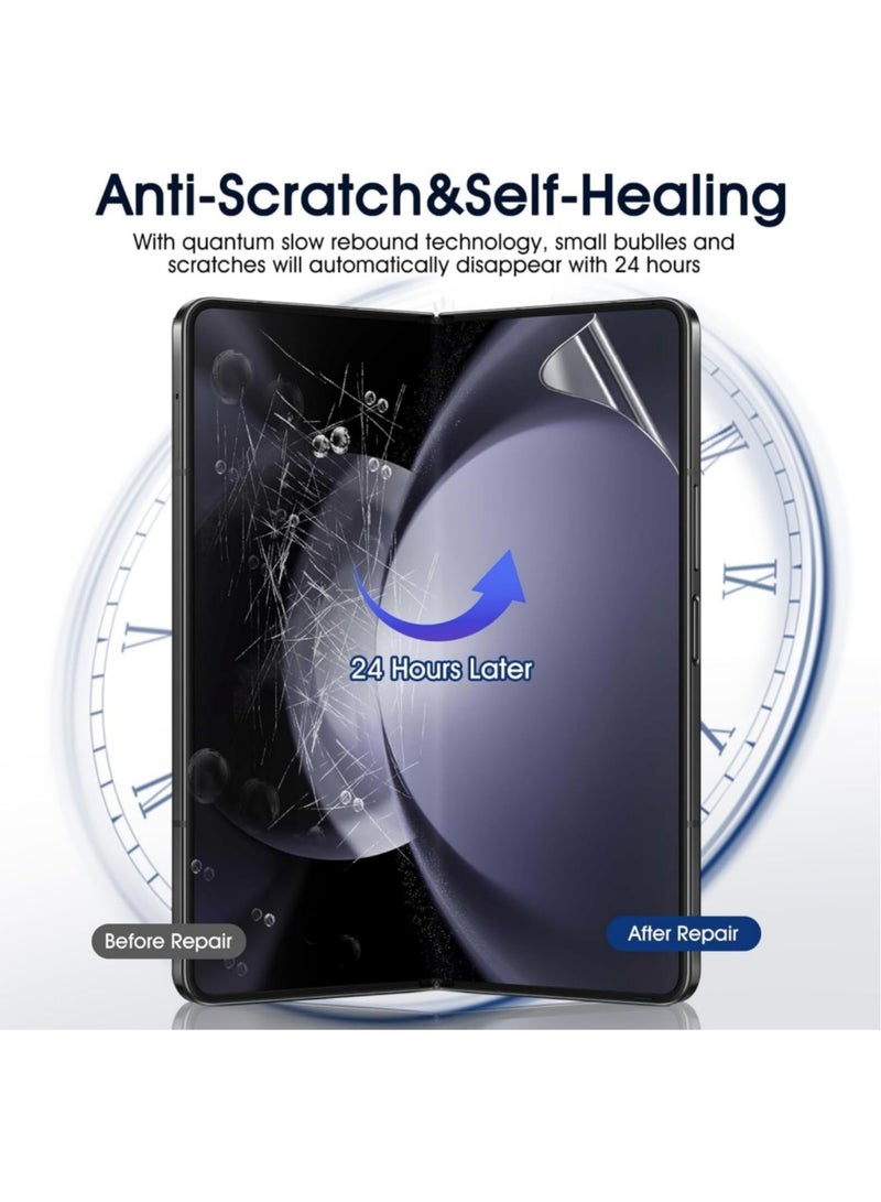 Aookay [10 in 1] Samsung Galaxy Z Fold 7 Screen Protector, TPU Flexible Film, 2 Inner + 2 Outer + 2 Hinge + 2 Back + 2 Lens Tempered Protective Films [HD Bubble Free] - Image 3