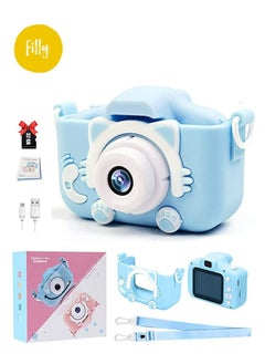 Filly Kids Toy Digital Camera, 1080P Dual Camera 2.0 Inches Screen 20MP HD Video Camcorder with 32 GB Memory Card and Card Reader Gifts for Child Boys Girls, Best Birthday Gift Games Toy (Blue)  - Image 1