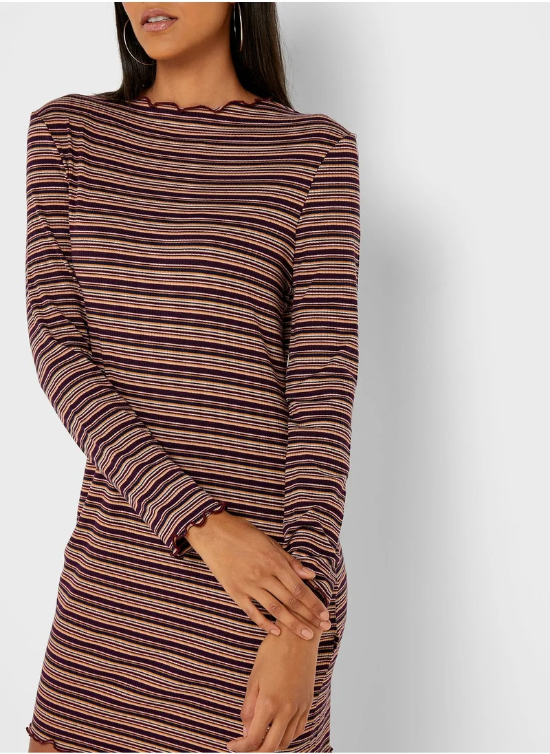Cotton On Lettuce Edge Striped Dress