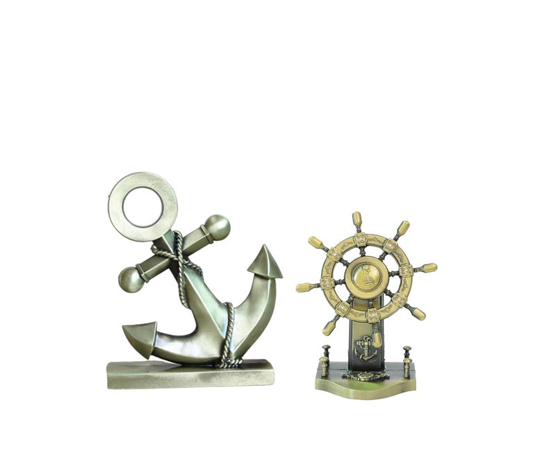 Lilone Lilone Metal Miniature World Famous Landmarks Combo Approx 13 cm Height 5 cm Weight Metal ShipWheel_Anchor  - Image 1