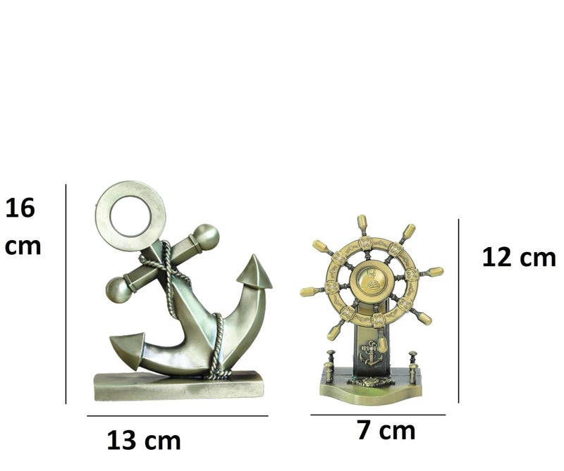Lilone Lilone Metal Miniature World Famous Landmarks Combo Approx 13 cm Height 5 cm Weight Metal ShipWheel_Anchor  - Image 2