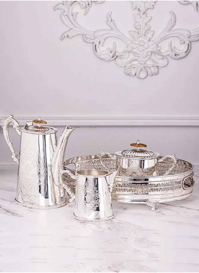 QUESERA French silver plated brass-4 PC tea/Coffee serving set by Quesera