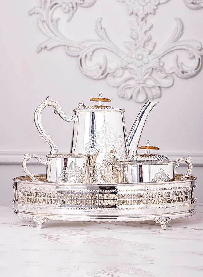 Casa Quesera French silver plated brass-4 PC tea/Coffee serving set by Quesera