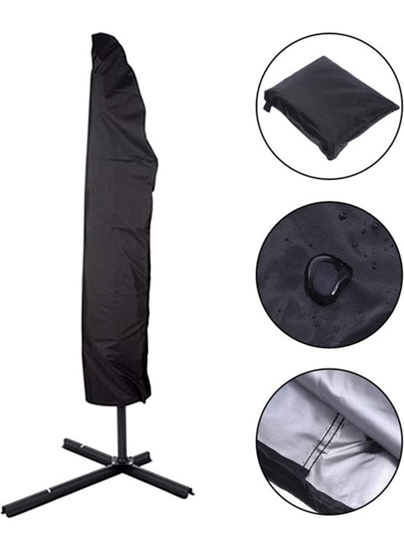 Generic Outdoor Large Cantilever Umbrella Cover Waterproof Anti UV Sun Protection Heavy Duty Zippered Drawstring Closure for Garden Patio Furniture -205cm  - Image 2