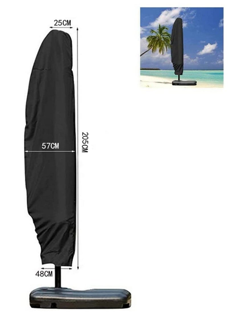 Generic Outdoor Large Cantilever Umbrella Cover Waterproof Anti UV Sun Protection Heavy Duty Zippered Drawstring Closure for Garden Patio Furniture -205cm  - Image 3