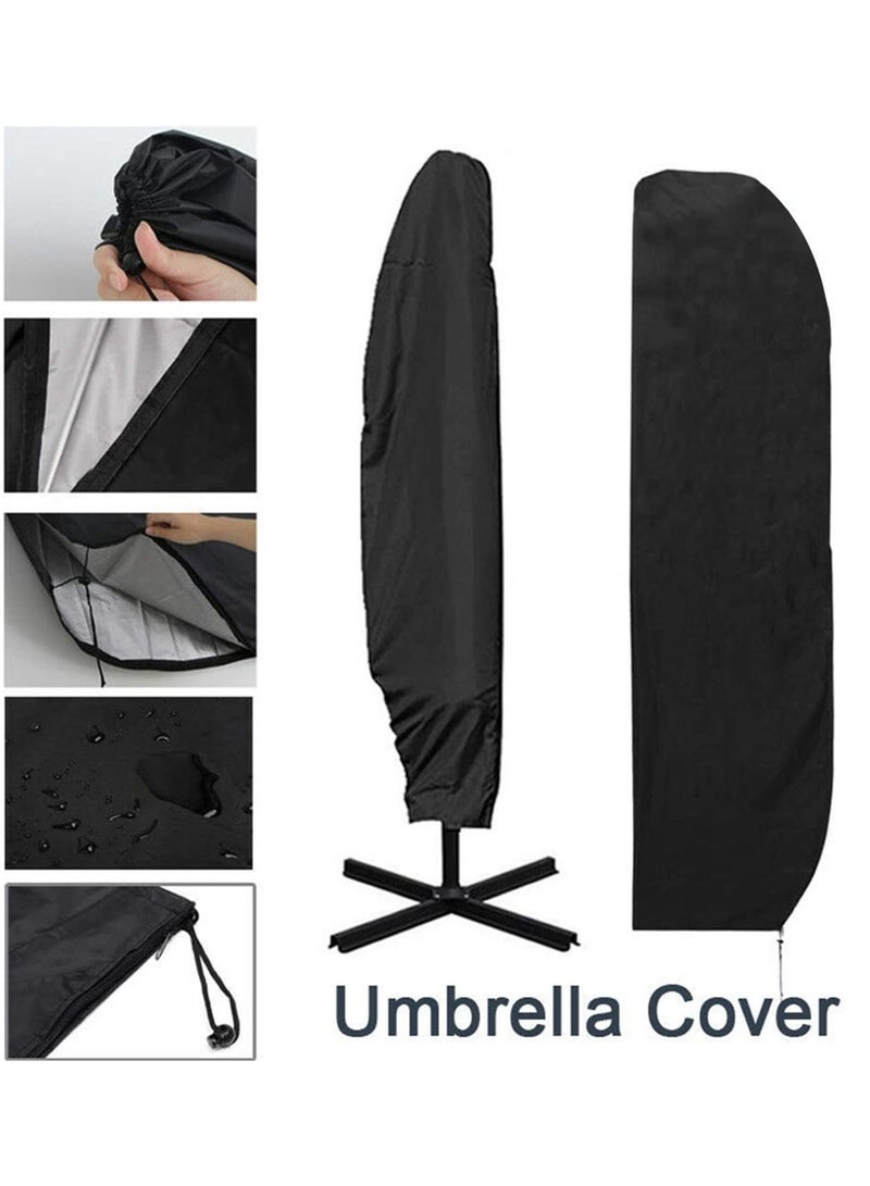 Generic Outdoor Large Cantilever Umbrella Cover Waterproof Anti UV Sun Protection Heavy Duty Zippered Drawstring Closure for Garden Patio Furniture -205cm  - Image 4
