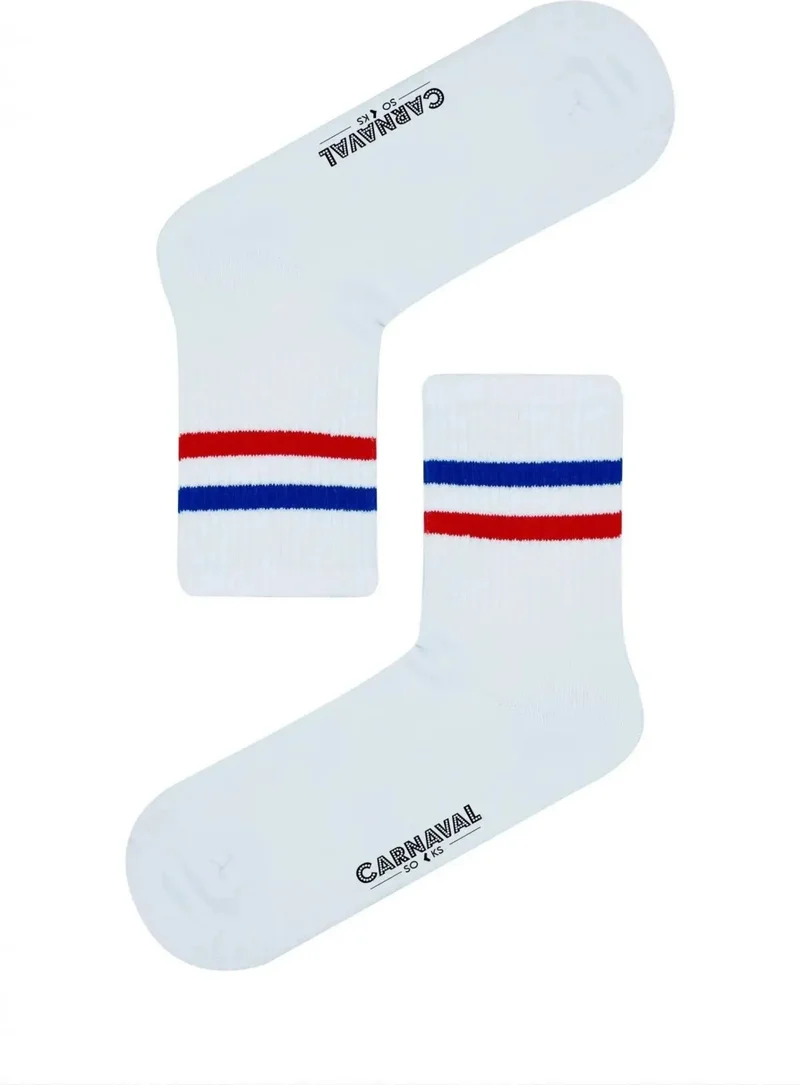 كارنافال سوكس Red Blue Stripe Patterned Colorful Socks
