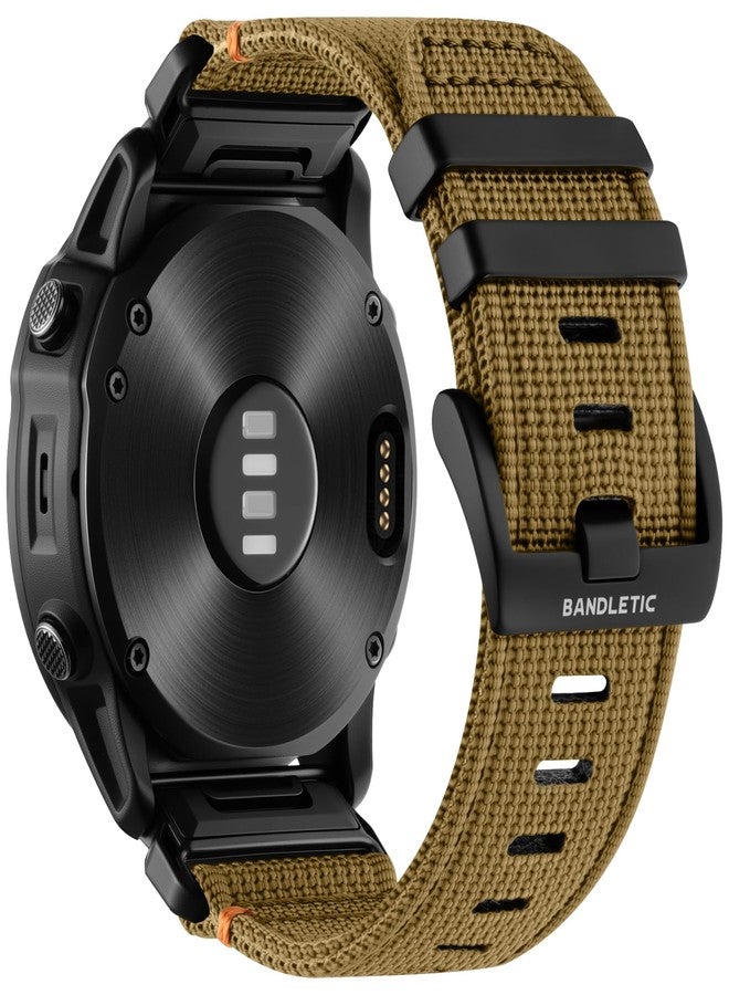 Bandletic سوار Bandletic متوافق مع ساعة Garmin Fenix 8، مقاس 51 مم - حزام نايلون متين سريع التركيب مقاس 26 مم، مناسب لساعات Fenix 7X و6X Pro و5X Plus و3 و3 HR وInstinct 2X Solar 3 وEnduro وQuatix وTactix وEpix Pro 2 وD2 Bravo وD2 Delta PX - Image 1