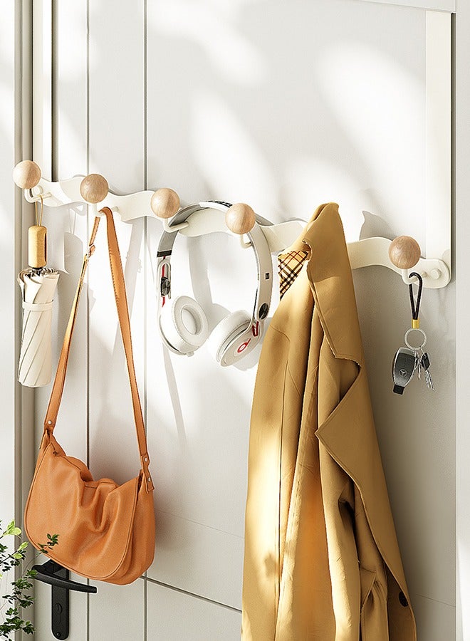 MIXDE Over The Door Hook Hanger 6 Hooks Towel Rack Silent Super Load-bearing Over Door Hanger Towel Hook for Hanging Coat Towel Bag Robe - Image 4