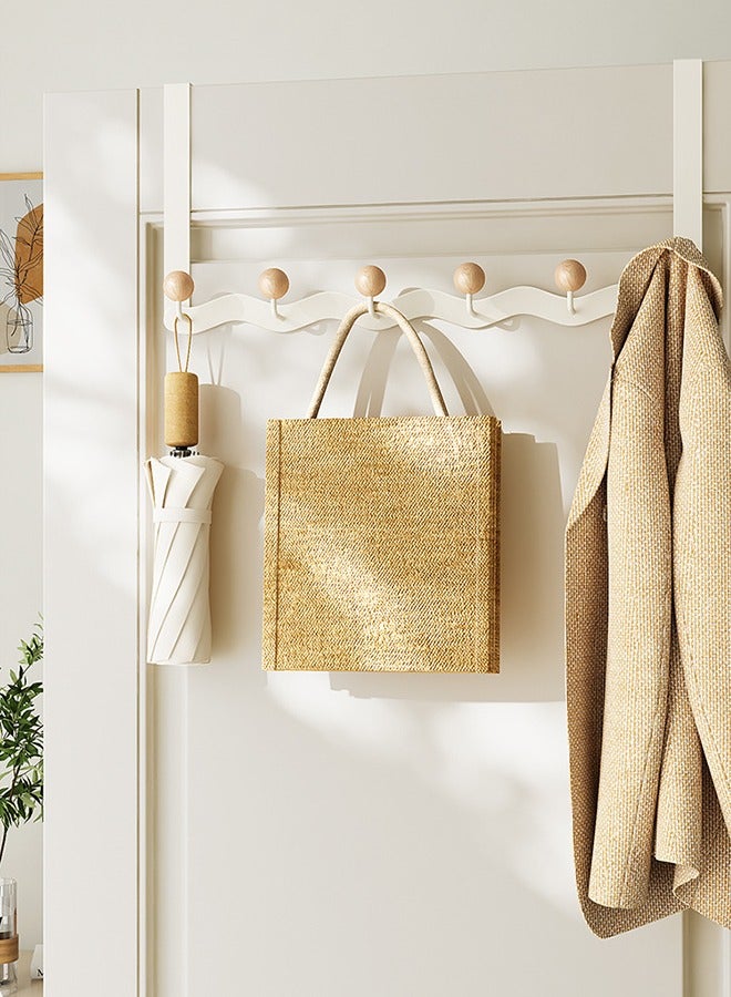 MIXDE Over The Door Hook Hanger 6 Hooks Towel Rack Silent Super Load-bearing Over Door Hanger Towel Hook for Hanging Coat Towel Bag Robe - Image 2