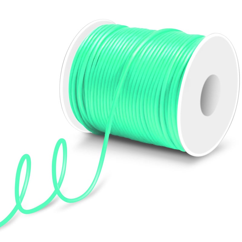 ManTangSun 164ft 2mm Barber Cords for Knitting, Hollow Pipe Rubber String Stitch Holder for Knitting Cords, Pony Bead Lacing Silicone String Bracelet Necklace Jewelry Making 1mm Hole Rubber Tube, 1 Roll - Image 1
