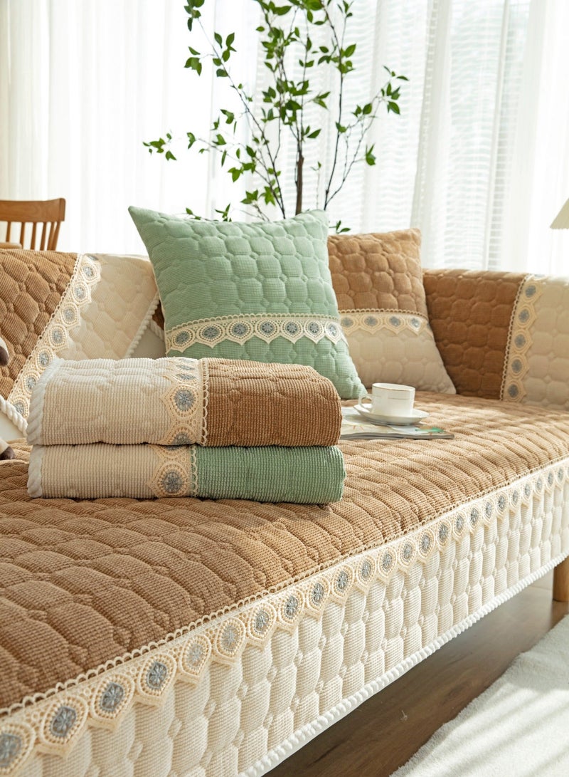 Sharpdo Sofa Slipcover Sofa Cover 4 Seater Four Seasons Corduroy Sofa Seat Cushion Thick Sofa Protector Anti-slip 110*240CM - Image 3