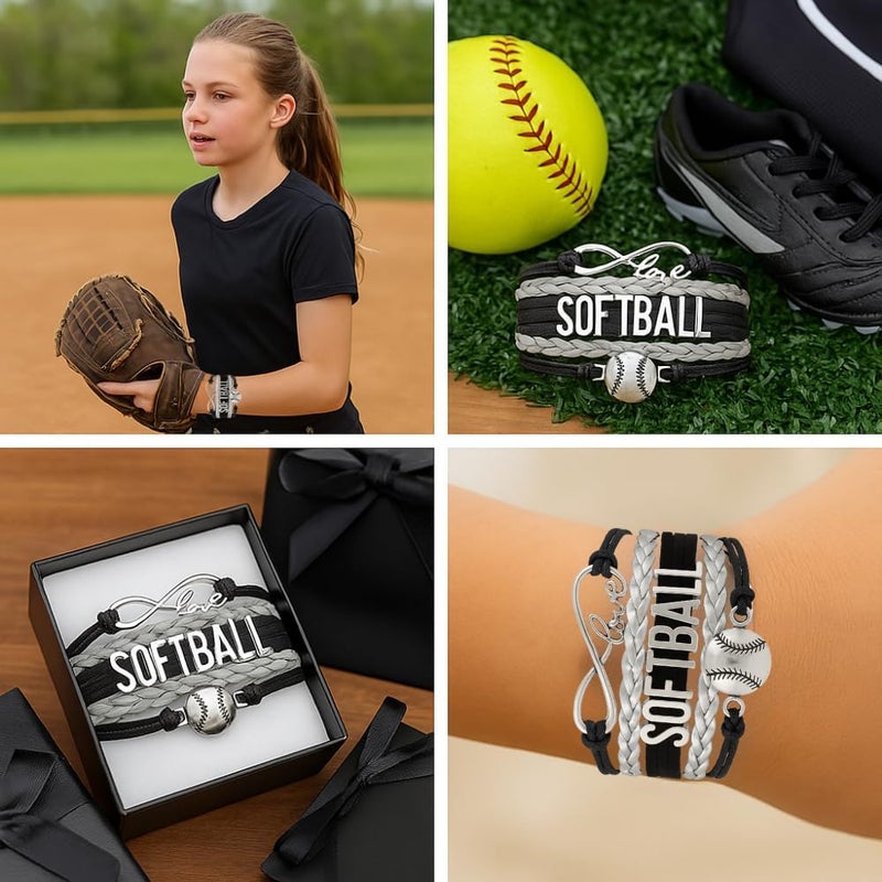 Infinity Collection Infinity Charm Bracelet - Adjustable Softball Jewelry for Players, Teams and Coaches Gifts - Image 2