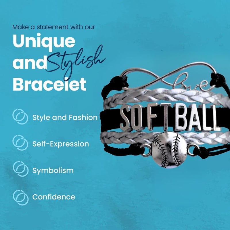 Infinity Collection Infinity Charm Bracelet - Adjustable Softball Jewelry for Players, Teams and Coaches Gifts - Image 5