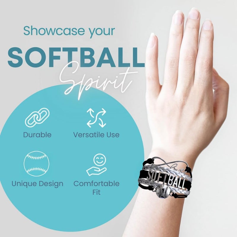Infinity Collection Infinity Charm Bracelet - Adjustable Softball Jewelry for Players, Teams and Coaches Gifts - Image 4