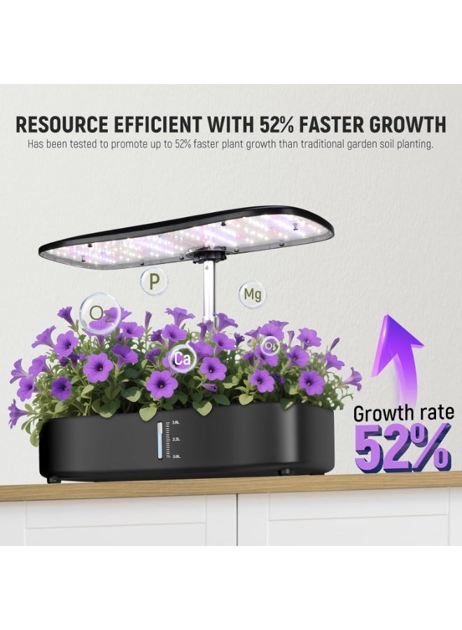 NEEWER BASICS HGS01 Hydroponic Growing System Kit – 12 Pods, 192-LED Full Spectrum Grow Light, 3 Growing Modes, LCD Touch Control, Smart Quiet Water Pump, 3.8L Water Tank, Adjustable Timer, For Herb Garden, Vegetables, Flowers & Indoor Gardening - Image 3