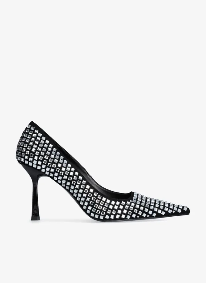 Liu Jo Black court shoes with all-over rhinestones
