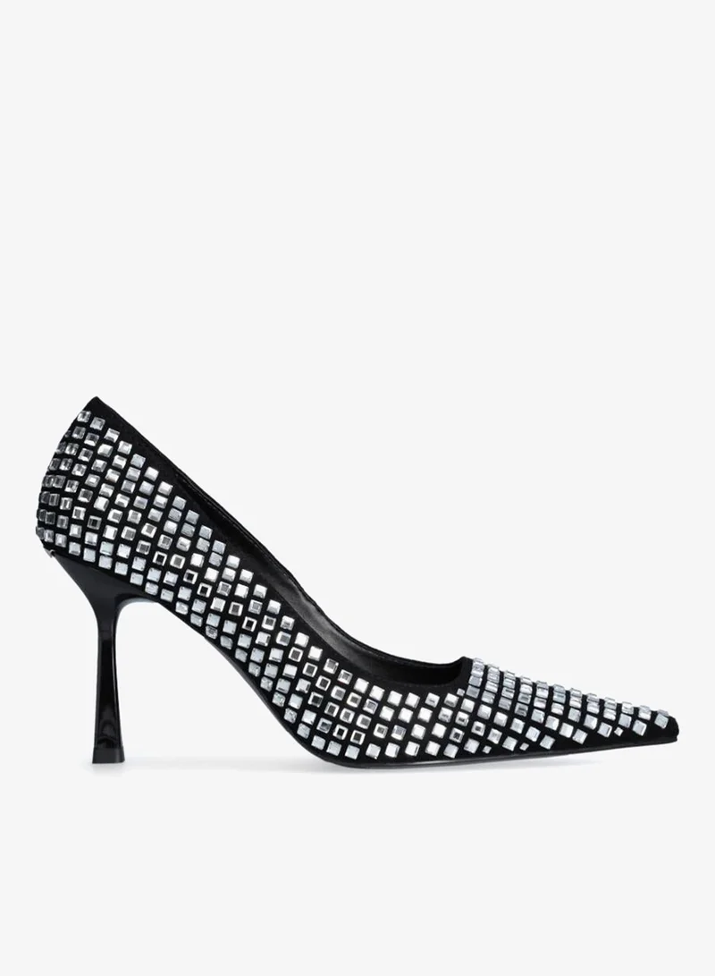 Liu Jo Black court shoes with all-over rhinestones