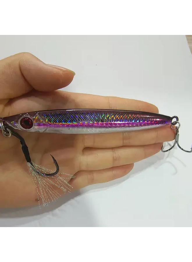 PROBEROS 14g Glowing 3D Fishing Lures Set 5pcs Mixed Colors Feather Front Hook Saltwater Freshwater - Image 5