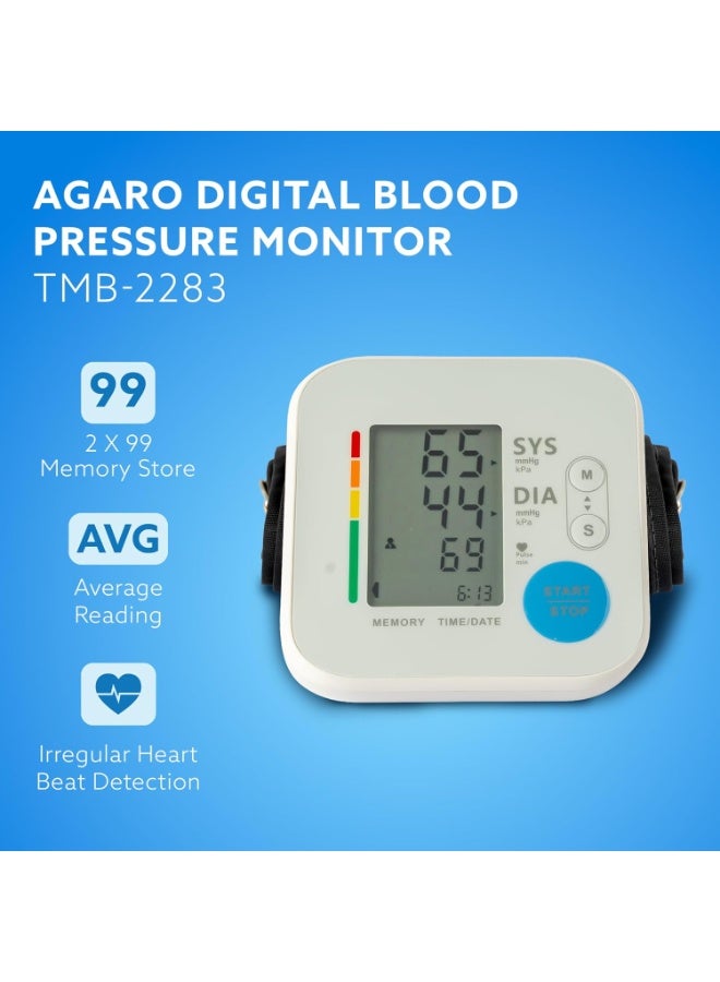 AGARO Automatic Portable Digital Blood Pressure Monitor for Home Use with Large LCD Display, Upper Arm Cuff, Accurate BP & Pulse Rate Monitoring, Memory Storage, Easy Key touch Operation - Image 4