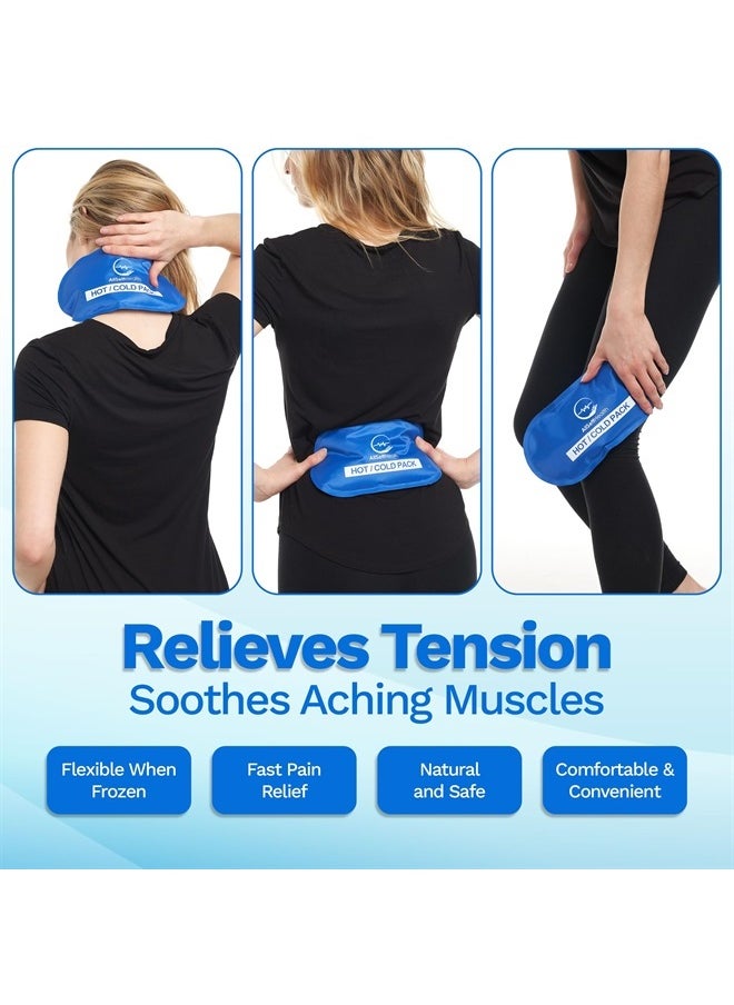 AllSett Health - Reusable Hot and Cold Gel Ice Packs for Injuries | Cold Compress, Gel Ice Packs, 10.5 in Long x 5 in Wide | 4 Pack Blue - Image 1