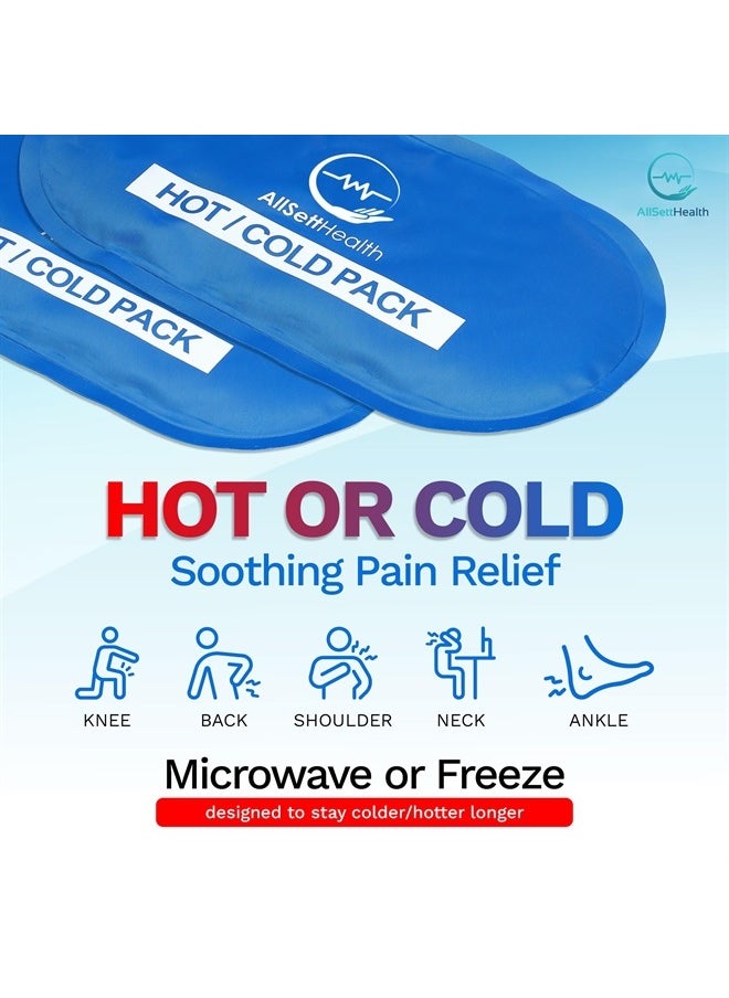 AllSett Health - Reusable Hot and Cold Gel Ice Packs for Injuries | Cold Compress, Gel Ice Packs, 10.5 in Long x 5 in Wide | 4 Pack Blue - Image 1