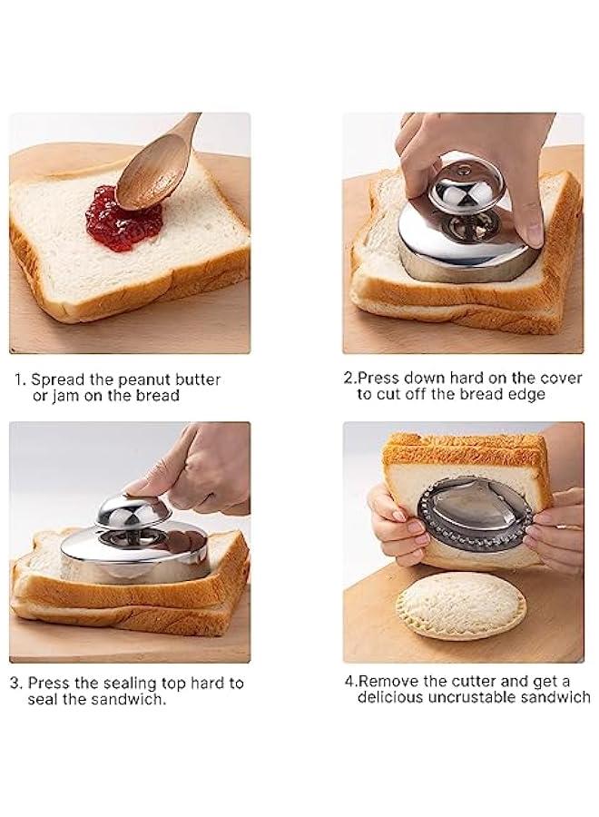 Create Delicious UnCrustables with this Stainless Steel Sandwich Maker - Perfect for Picky Eaters and Family Bonding - Easy to Use Sandwich Cutters for Kids Lunch - Save Time and Money on Lunches! - Image 3