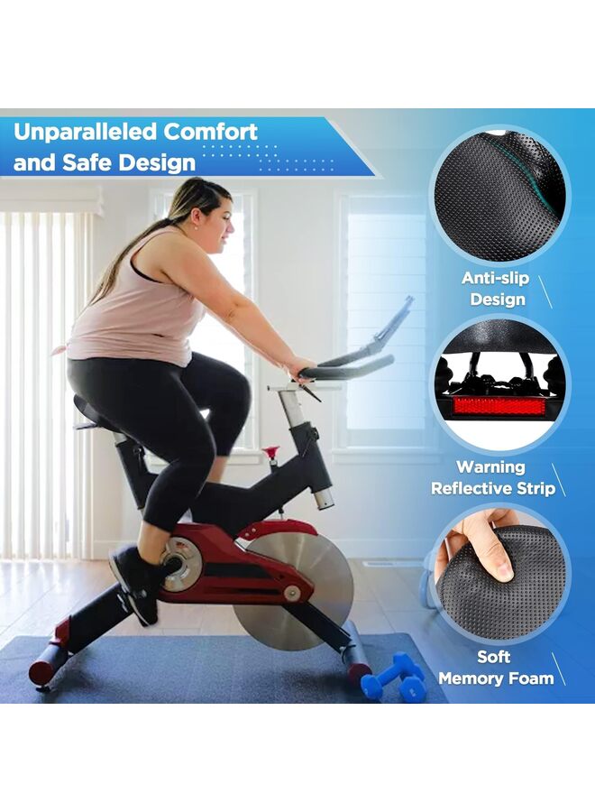 مقعد دراجة كبير الحجم، سرج دراجة متسع مع وسادة ناعمة سميكة من إسفنج الذاكرة للنساء والرجال، مناسب عالميًا للدراجات الداخلية/الخارجية - Image 3