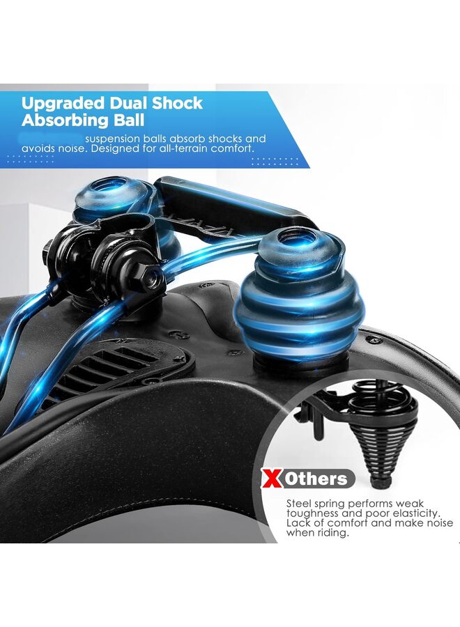 مقعد دراجة كبير الحجم، سرج دراجة متسع مع وسادة ناعمة سميكة من إسفنج الذاكرة للنساء والرجال، مناسب عالميًا للدراجات الداخلية/الخارجية - Image 4