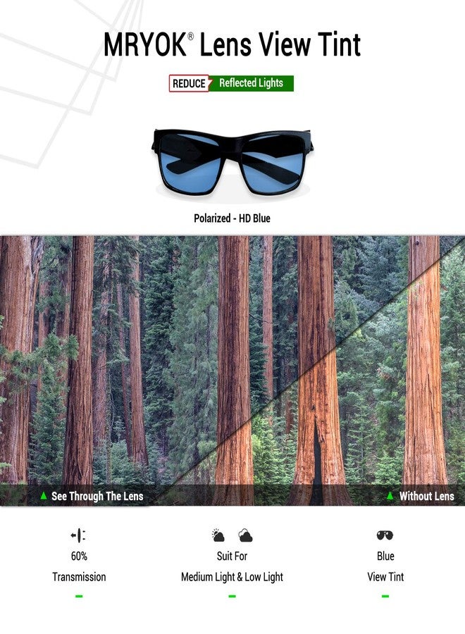 عدسات بديلة من Mryok UV400 متوافقة مع نظارات Ray-Ban Meta Wayfarer RW4008 مقاس 53 مم - لون أزرق عالي الوضوح - Image 5