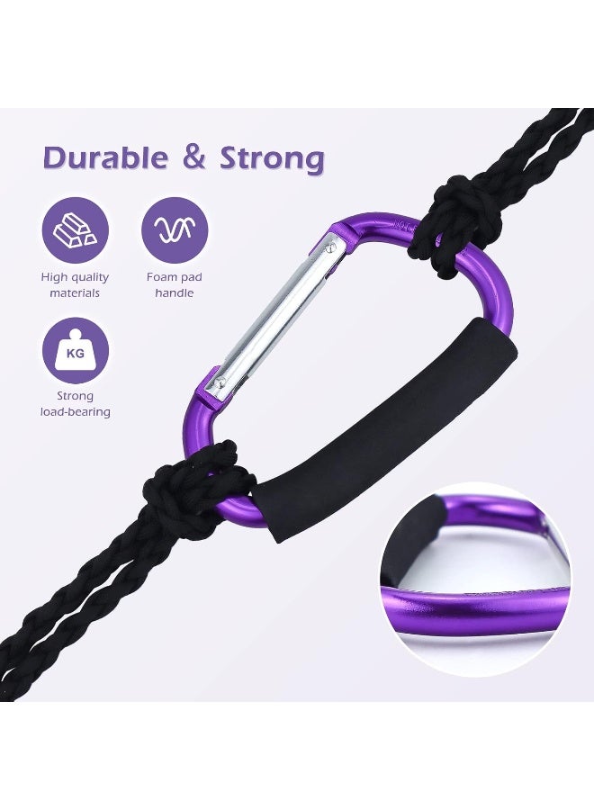 JIALEEY Strong Large Durable Buggy Carabiner Stroller Hooks Mummy Clip Pram Pushchair Grocery or Shopping and Plastic Bags Holder, 2 Pack Purple - Image 3
