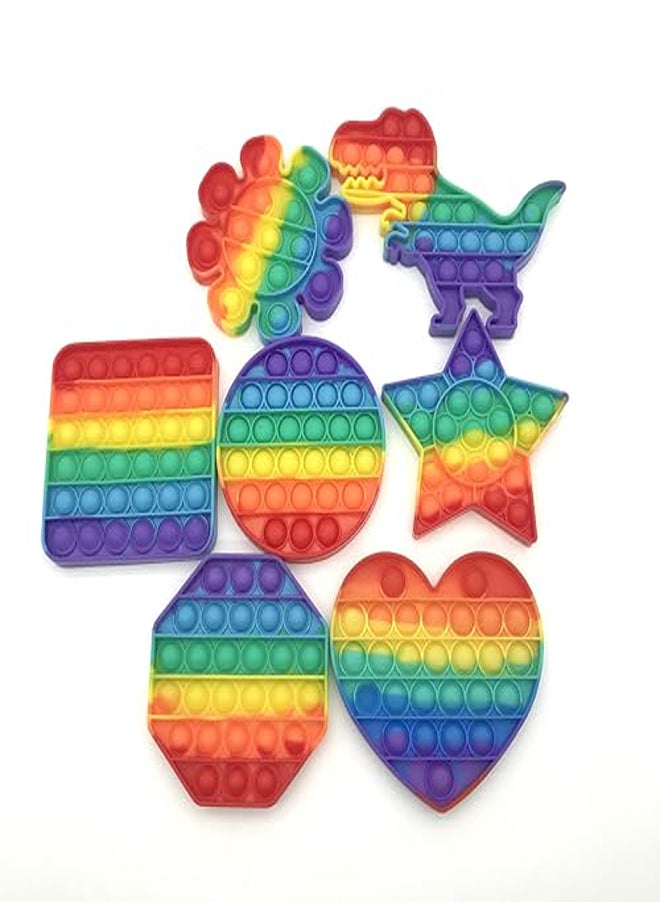 Generic Pop It Fidget Toy, Anti-Stress Toy for Adults and Children, Anti-Stress Sensory Popit Fidget toys (Rainbow Heart)  - Image 2