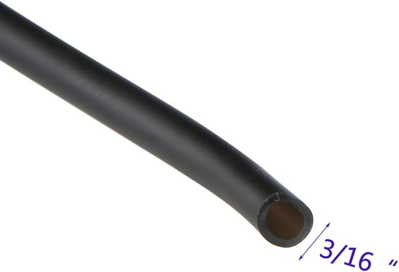 JIH Aquarium 320 Feet Standard 3/16" Black Flexible Airline Tubing with Black Plastic Connectors for Fish Tank,Terrariums, and Hydroponics (320 Feet with connectors) - Image 2