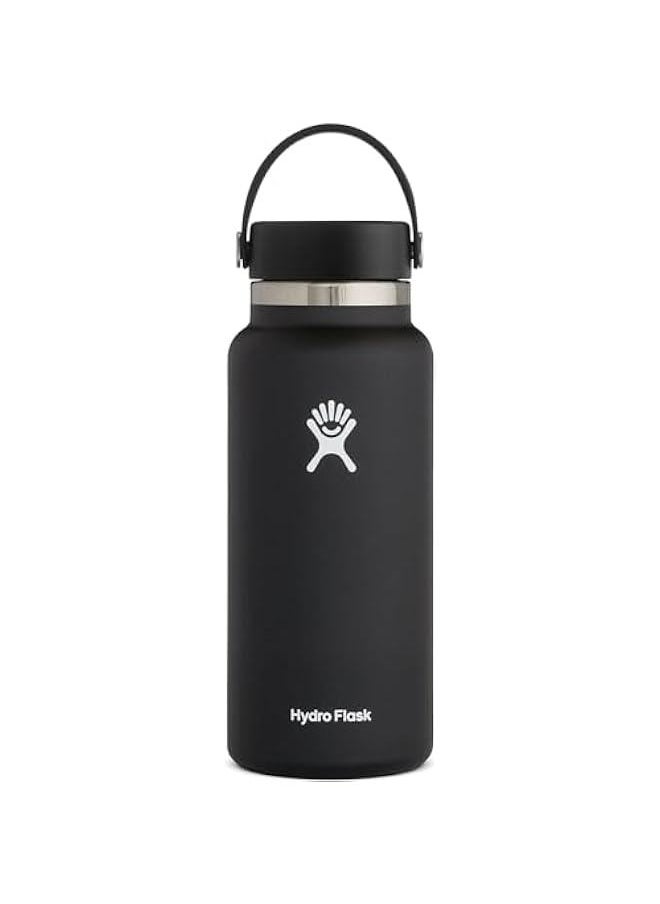 Generic 32oz Stainless Steel Vacuum Insulated Hydro Water Bottle - Black Wide Mouth Sports Flask  - Image 1