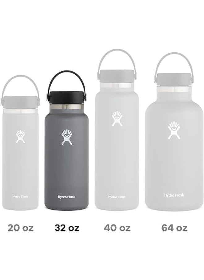 Generic 32oz Stainless Steel Vacuum Insulated Hydro Water Bottle - Black Wide Mouth Sports Flask  - Image 2