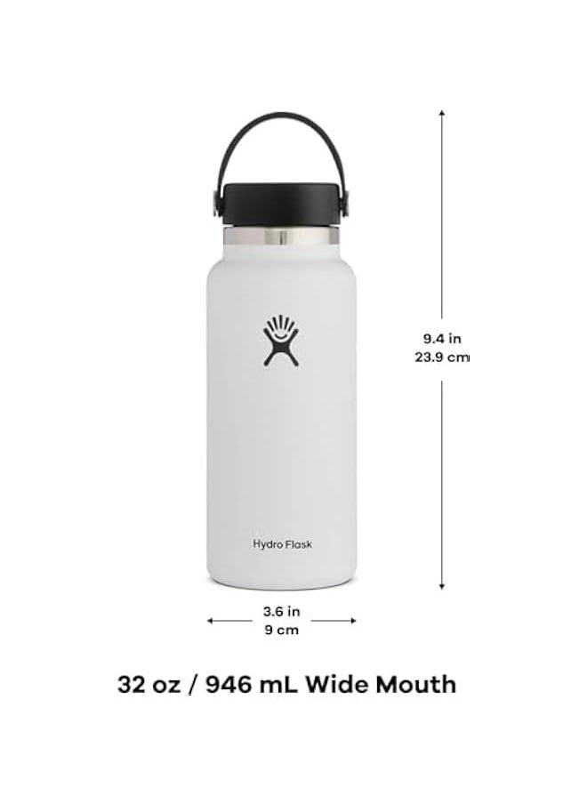 Generic 32oz Stainless Steel Vacuum Insulated Hydro Water Bottle - Black Wide Mouth Sports Flask  - Image 3