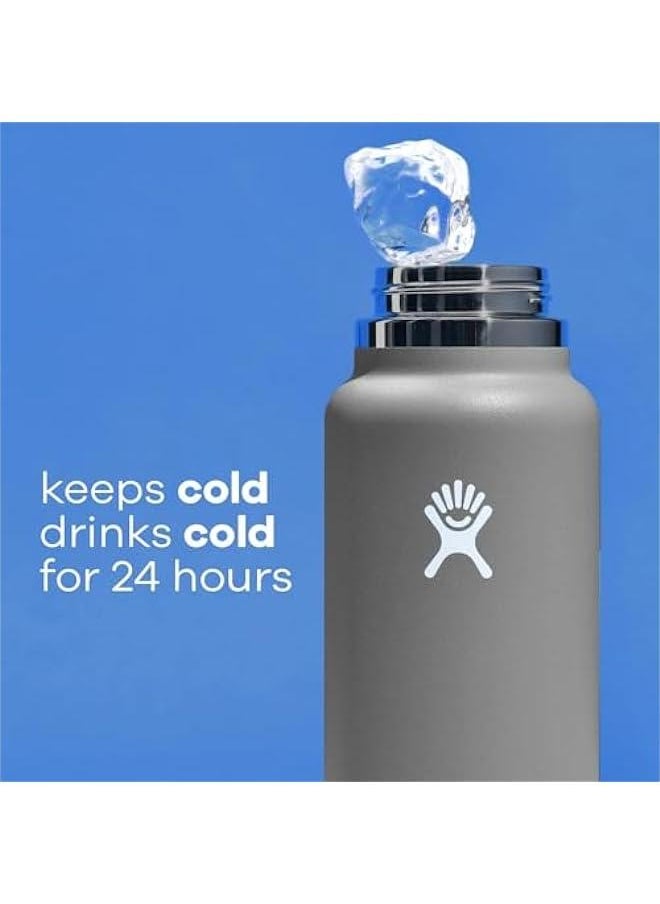 Generic 32oz Stainless Steel Vacuum Insulated Hydro Water Bottle - Black Wide Mouth Sports Flask  - Image 4