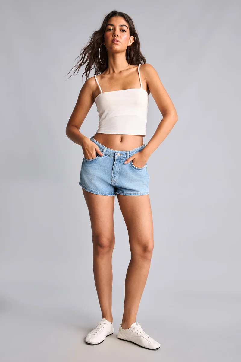 ديفاكتو 100% Cotton Pocket Denim Shorts