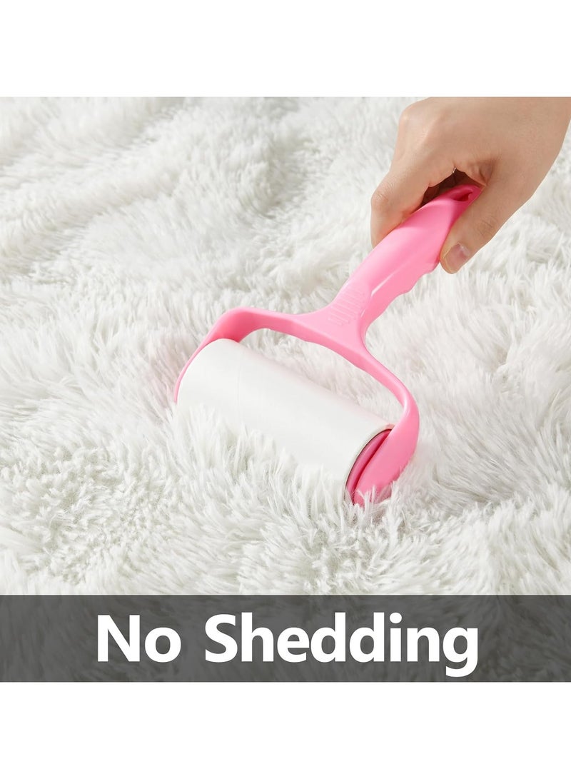 CityRiya-Long Ultra Soft Rug, Fluffy Carpets Tie-Dye Rugs for Living Room, Soft Touch Carpet 200x300cm, Fluffy Area Rug for Bedroom, Floor Mat, Modern Carpets Fuzzy Rug for Home, Machine Washable Carpet, White - Image 4