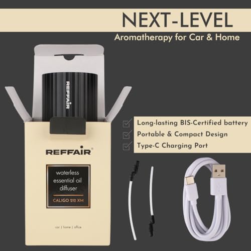 Reffair Metal 212 Xm Aroma Oil Diffuser For Cars, Home & Office | Essential Oil Diffuser For Aromatherapy With Display & Timer Function (Black) - Image 4