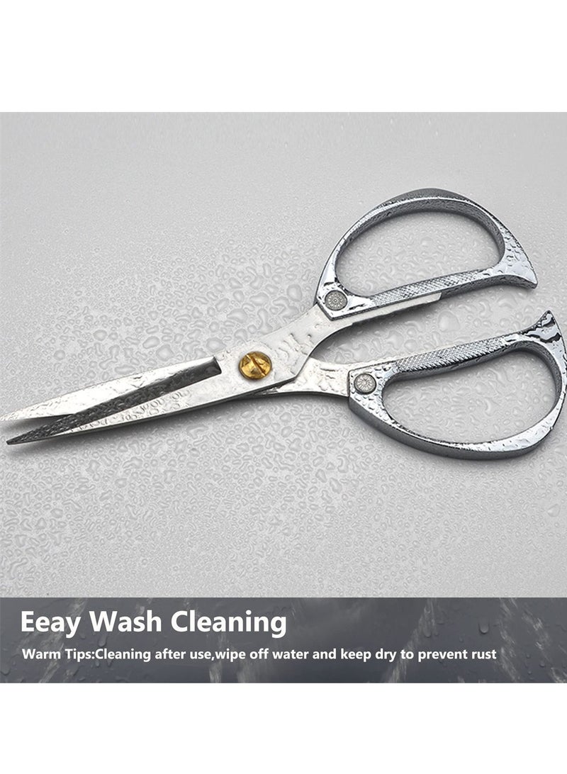 Kitchen Scissors, Heavy Duty Stainless Steel Kitchen Shears, Multi-Purpose Kitchen Shears, Non Slip Sharp Cooking Scissors for Kitchen, Chicken, Poultry, Fish, Meat, Herbs (Silver) - Image 5
