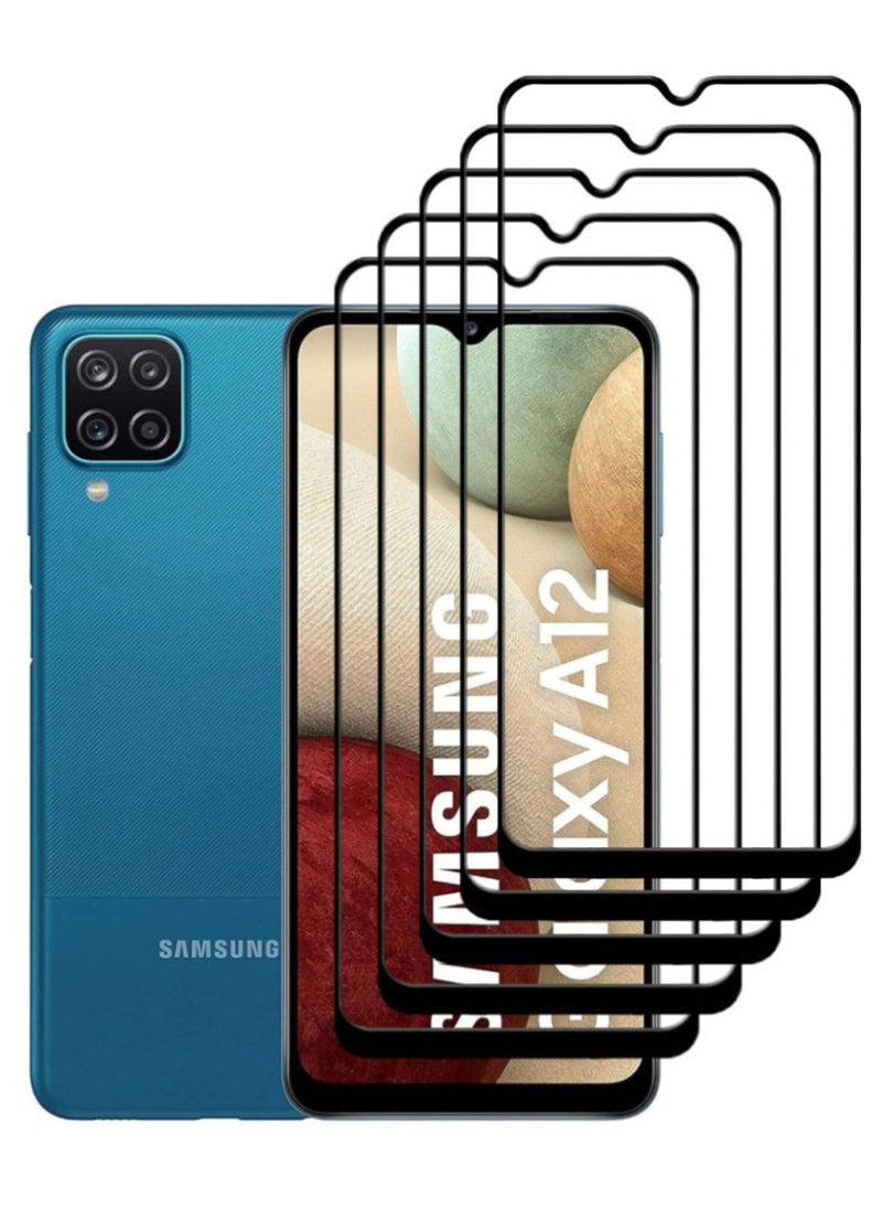 ACLIX 5 Pieces Antistatic ESD Dustproof Premium Quality High Definition Tempered Glass Screen Protector Designed For Samsung Galaxy A12 - Image 1