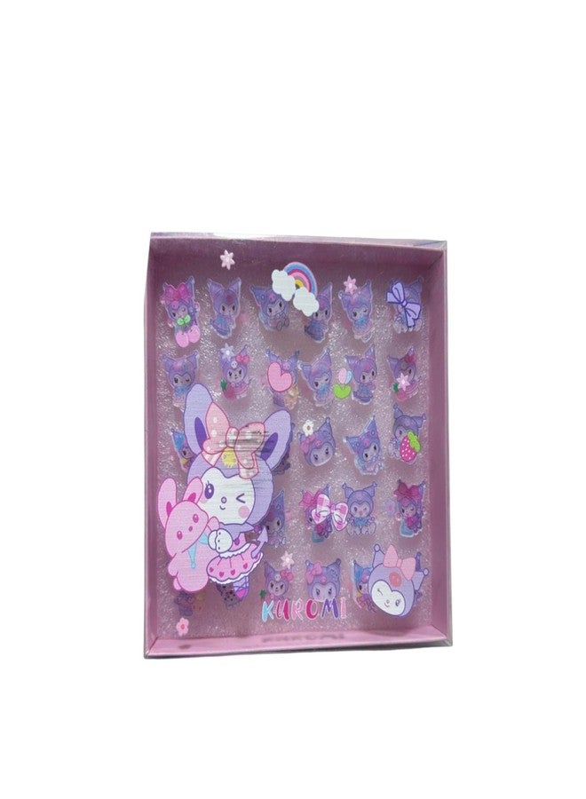 LIGHTER HOUSE Kuromi and Friends Kids Adjustable Finger Rings, Cute Kuromi, My Melody And Cinnamoroll Design, 30 Pieces, Birthday Return Gift Set - Image 1