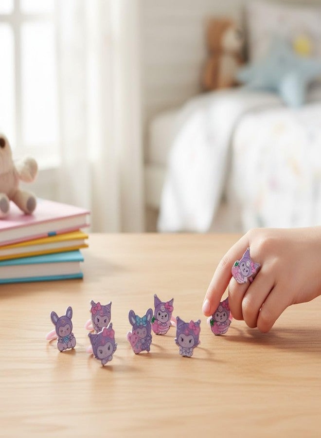 LIGHTER HOUSE Kuromi and Friends Kids Adjustable Finger Rings, Cute Kuromi, My Melody And Cinnamoroll Design, 30 Pieces, Birthday Return Gift Set - Image 4